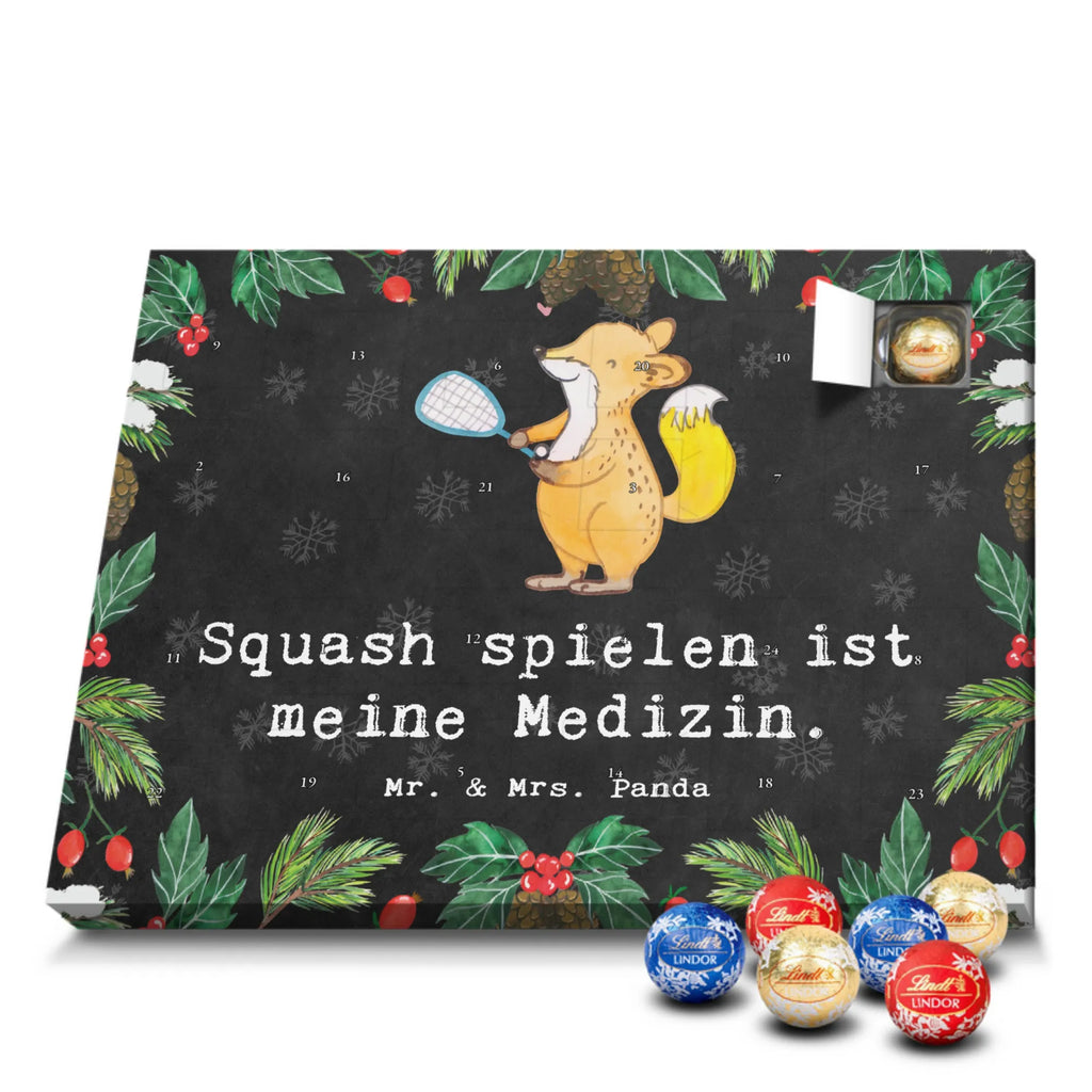Chocolate advent calendar Fox playing squash giving, Gift, thank you, award, profit, athlete, Playing squash, squash hall, ball sports