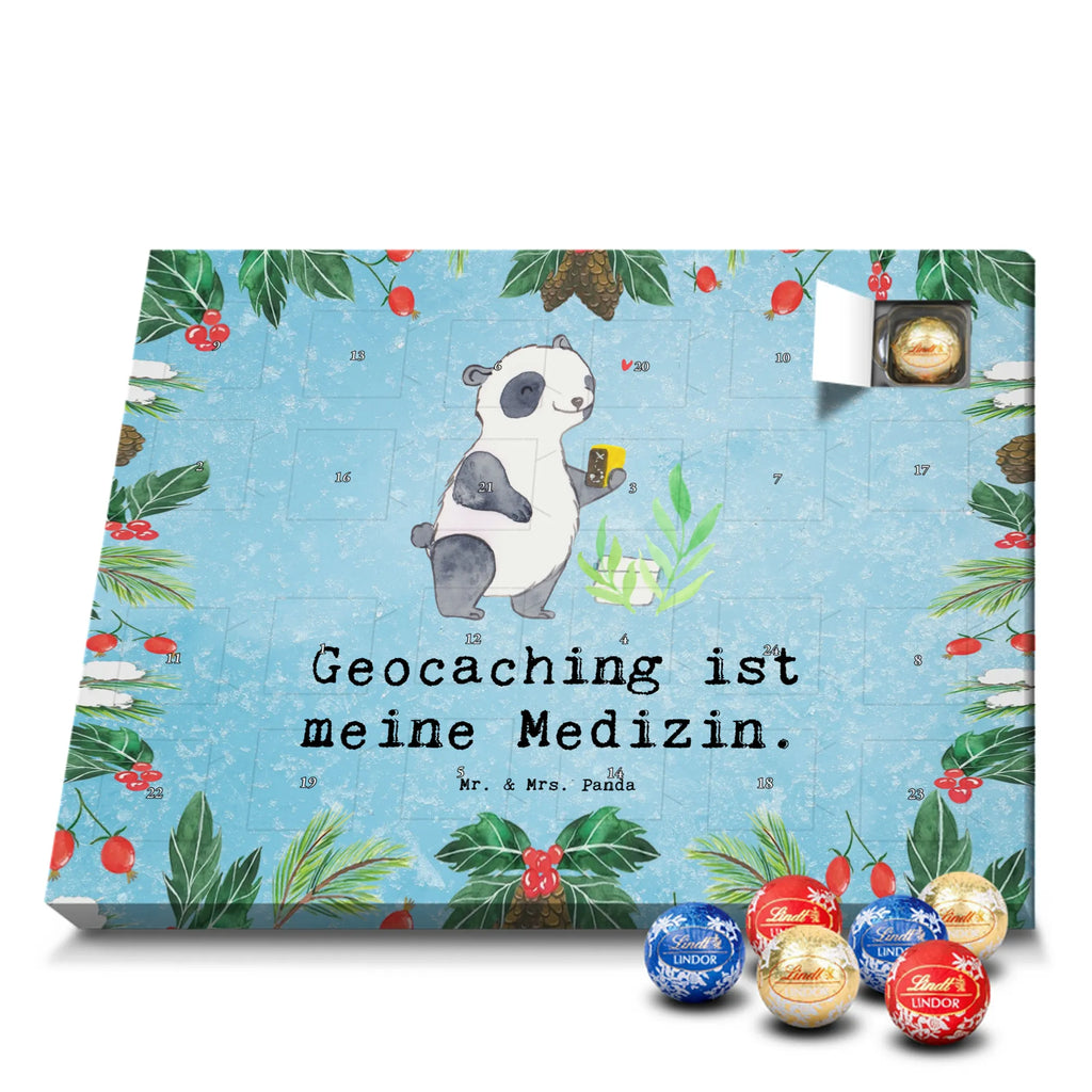 Chocolate advent calendar panda geocaching giving, Gift, thank you, award, profit, athlete, treasure hunts, open caching, GPS scavenger hunts