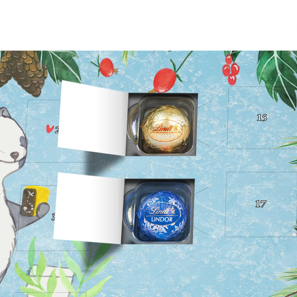 Chocolate advent calendar panda geocaching giving, Gift, thank you, award, profit, athlete, treasure hunts, open caching, GPS scavenger hunts