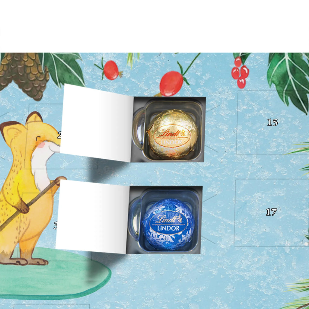 Chocolate advent calendar Fox Stand up paddling giving, Gift, thank you, award, profit, athlete