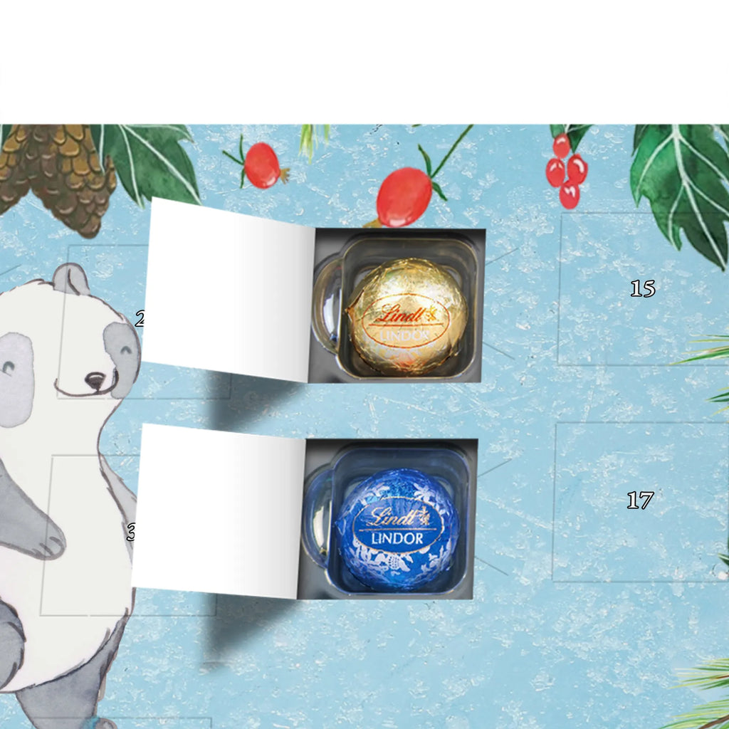 Chocolate advent calendar panda roller blading giving, Gift, thank you, award, profit, athlete, Inline skating, roller skating, roller blading
