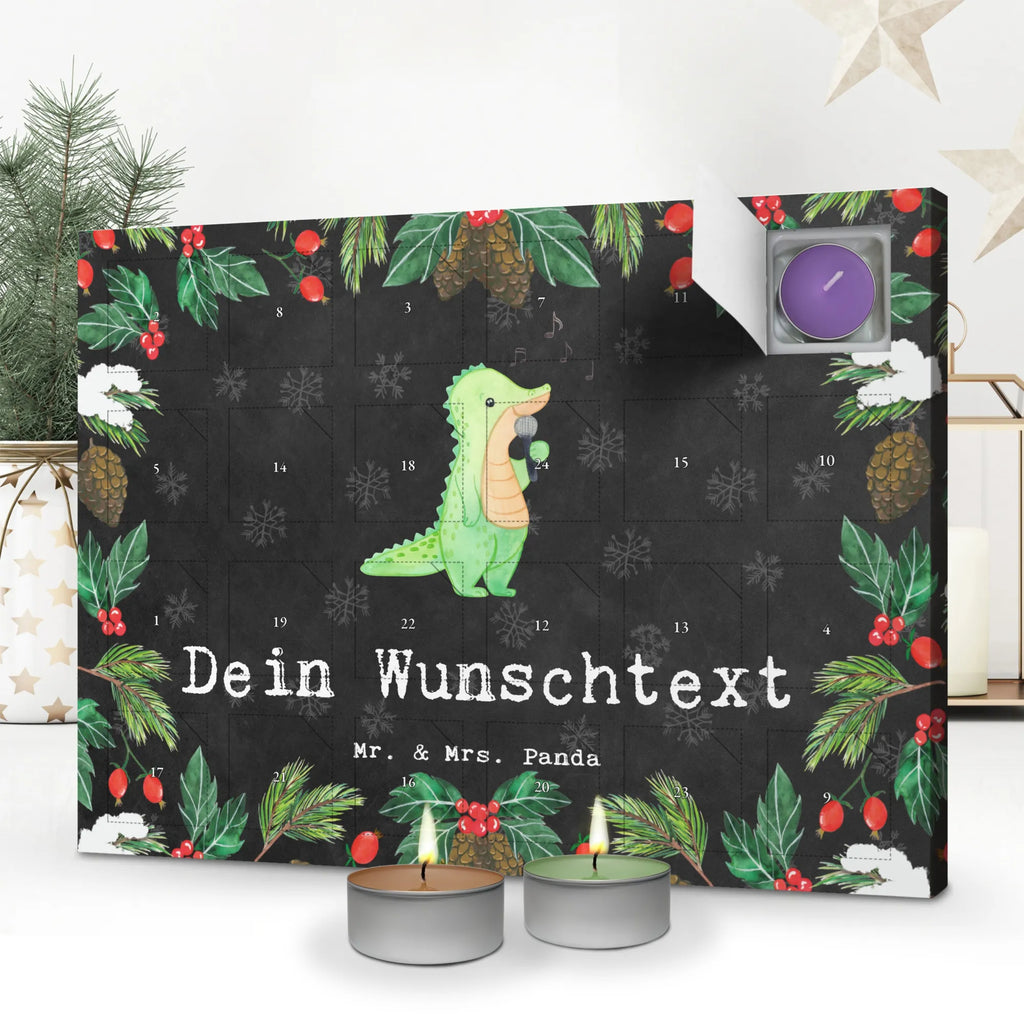 Personalisierter Duftkerzen Adventskalender Krokodil Singen Personalisierter Duftkerzen Adventskalender, Geschenk, Schenken, Sport, Sportart, Hobby, Danke, Dankeschön, Auszeichnung, Gewinn, Sportler, Singen, Band, Gesang, Hobbysänger, Live Auftritt