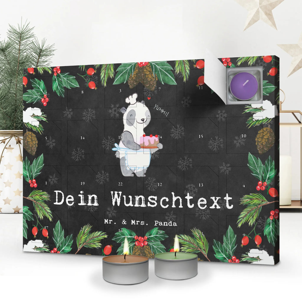 Personalisierter Duftkerzen Adventskalender Panda Backen Personalisierter Duftkerzen Adventskalender, Geschenk, Schenken, Sport, Sportart, Hobby, Danke, Dankeschön, Auszeichnung, Gewinn, Sportler, Kuchen Backen, Hobbybäcker, Backen
