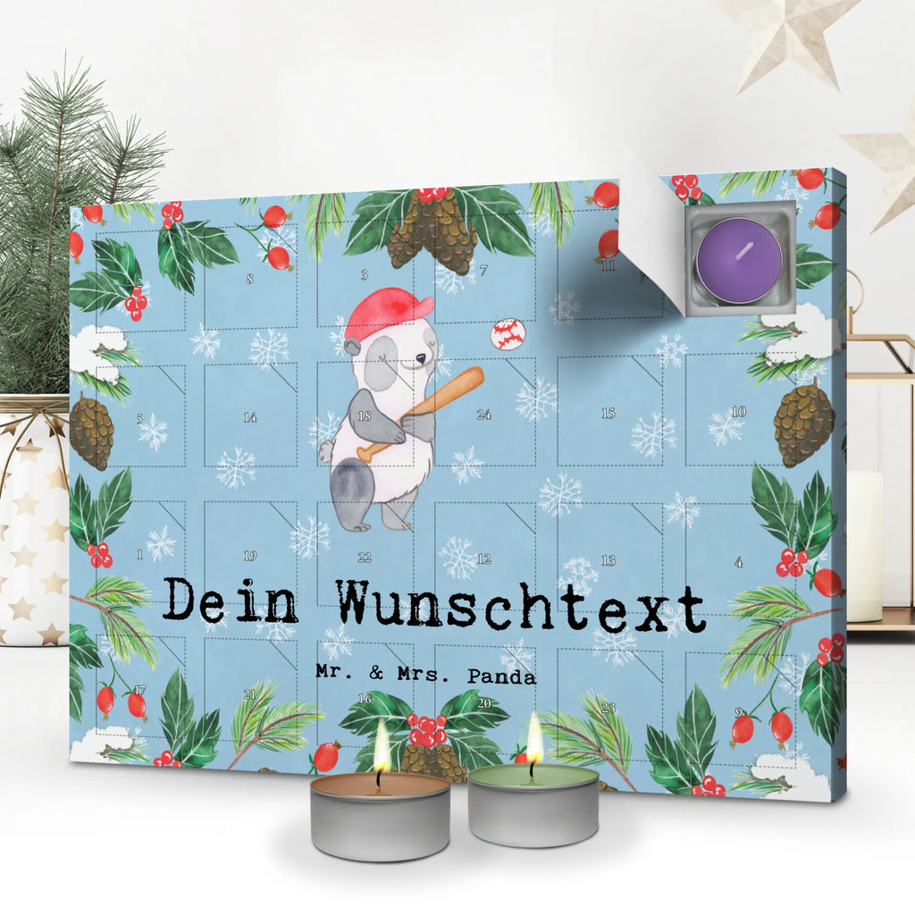 Personalisierter Duftkerzen Adventskalender Panda Baseball spielen Personalisierter Duftkerzen Adventskalender, Geschenk, Schenken, Sport, Sportart, Hobby, Danke, Dankeschön, Auszeichnung, Gewinn, Sportler, Ballsport, Baseball spielen, Baseball Match, Baseballverein, Baseballplatz