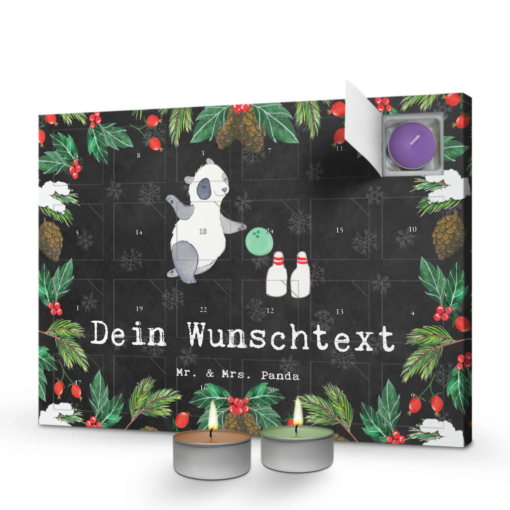  panda bowling Personalisierter Duftkerzen Adventskalender, Geschenk, Schenken, Sport, Sportart, Hobby, Danke, Dankeschön, Auszeichnung, Gewinn, Sportler, Bowling Center, Bowling, Bowlen gehen