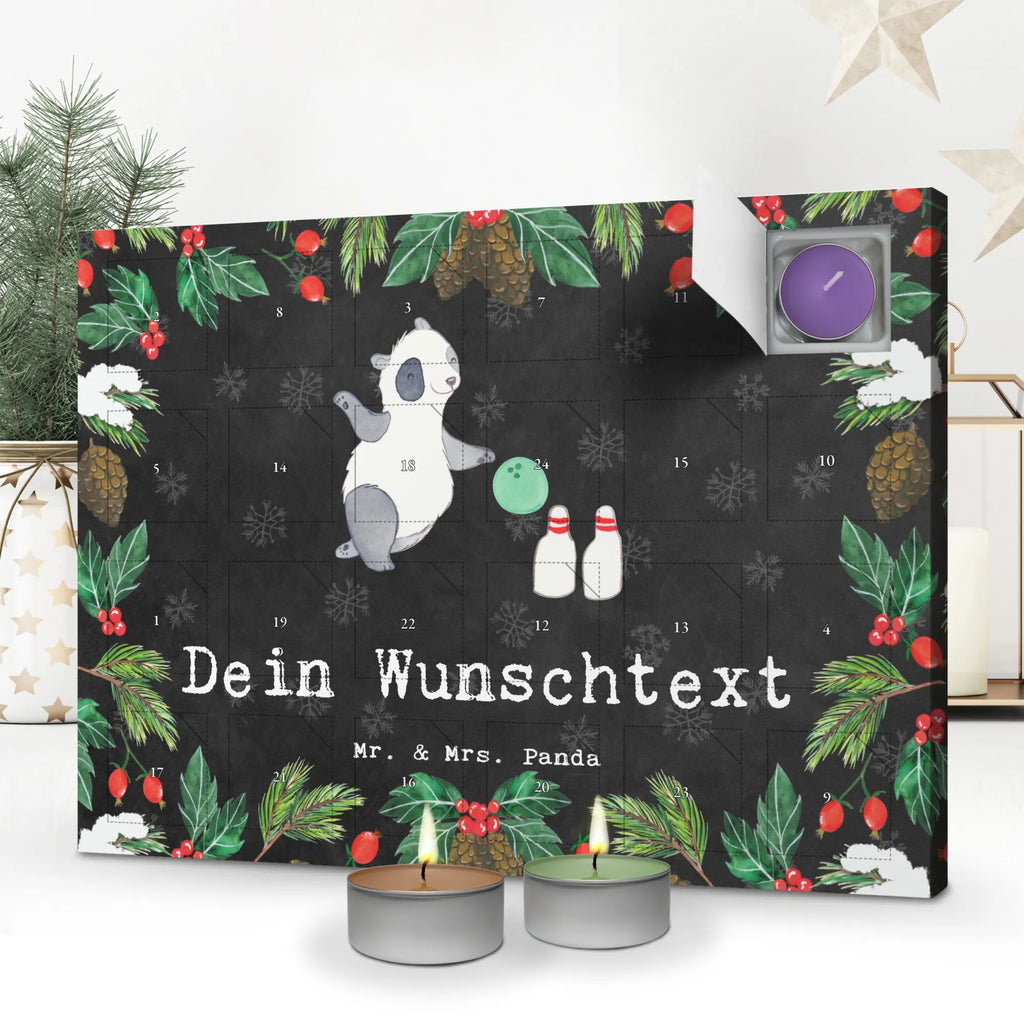  panda bowling Personalisierter Duftkerzen Adventskalender, Geschenk, Schenken, Sport, Sportart, Hobby, Danke, Dankeschön, Auszeichnung, Gewinn, Sportler, Bowling Center, Bowling, Bowlen gehen