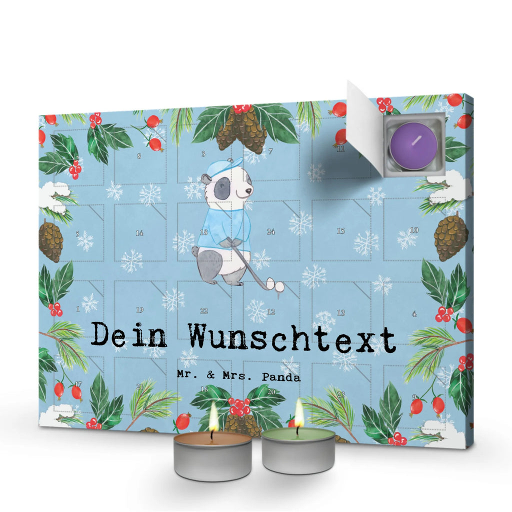  Panda gra w golfa Personalisierter Duftkerzen Adventskalender, Geschenk, Schenken, Sport, Sportart, Hobby, Danke, Dankeschön, Auszeichnung, Gewinn, Sportler, Golf Verein, Golfplatz, Golf spielen, Golfen, Golfturnier