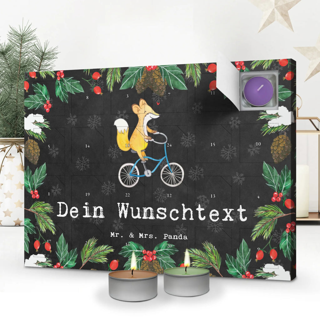  Fox cycle Personalisierter Duftkerzen Adventskalender, Geschenk, Schenken, Sport, Sportart, Hobby, Danke, Dankeschön, Auszeichnung, Gewinn, Sportler, Radeln, Mountainbiking, Trekking, Fahrrad fahren, Radsport