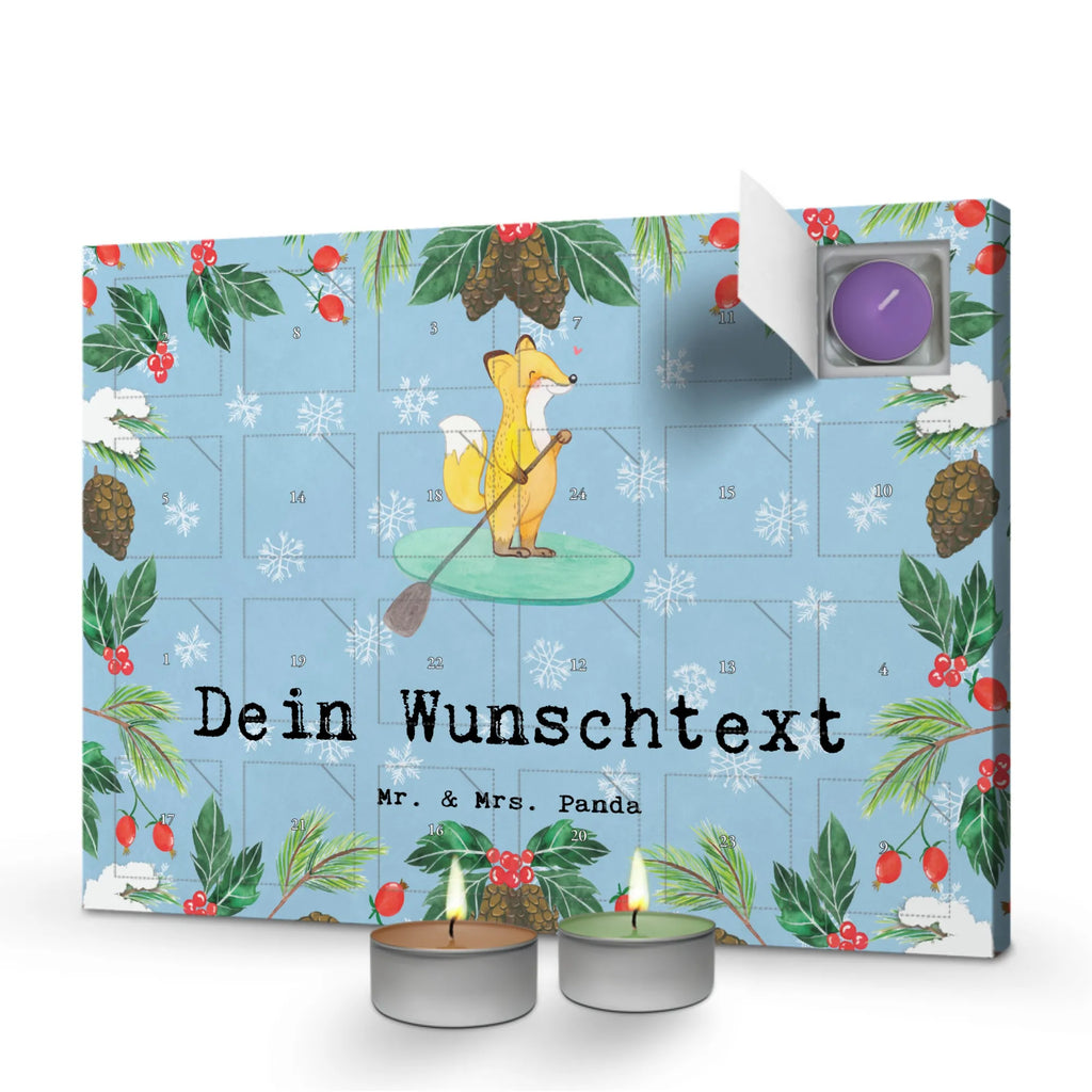  Fox Stand up paddling Personalisierter Duftkerzen Adventskalender, Geschenk, Schenken, Sport, Sportart, Hobby, Danke, Dankeschön, Auszeichnung, Gewinn, Sportler, Paddle Boarding, Subben, Stand Up Paddle, Stand Up Paddling, SUB