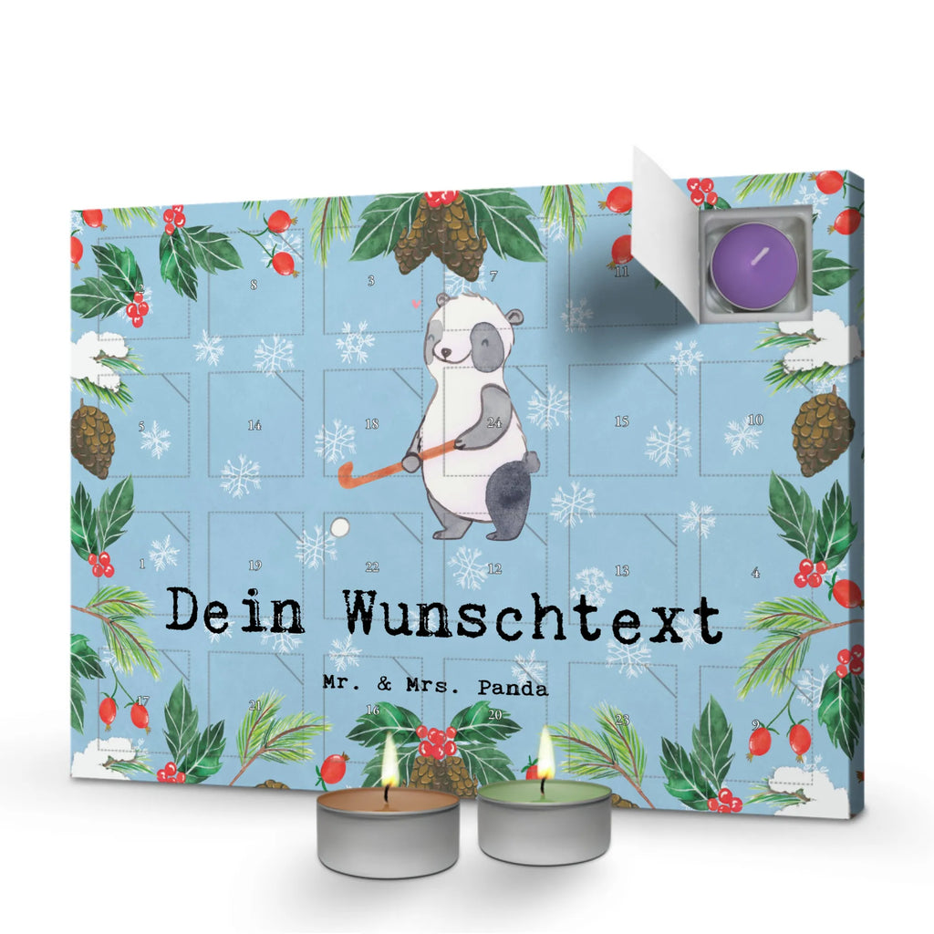  panda play hockey Personalisierter Duftkerzen Adventskalender, Geschenk, Schenken, Sport, Sportart, Hobby, Danke, Dankeschön, Auszeichnung, Gewinn, Sportler, Hockeyschläger, Hockey spielen, Hockey Verein, Feldhockey
