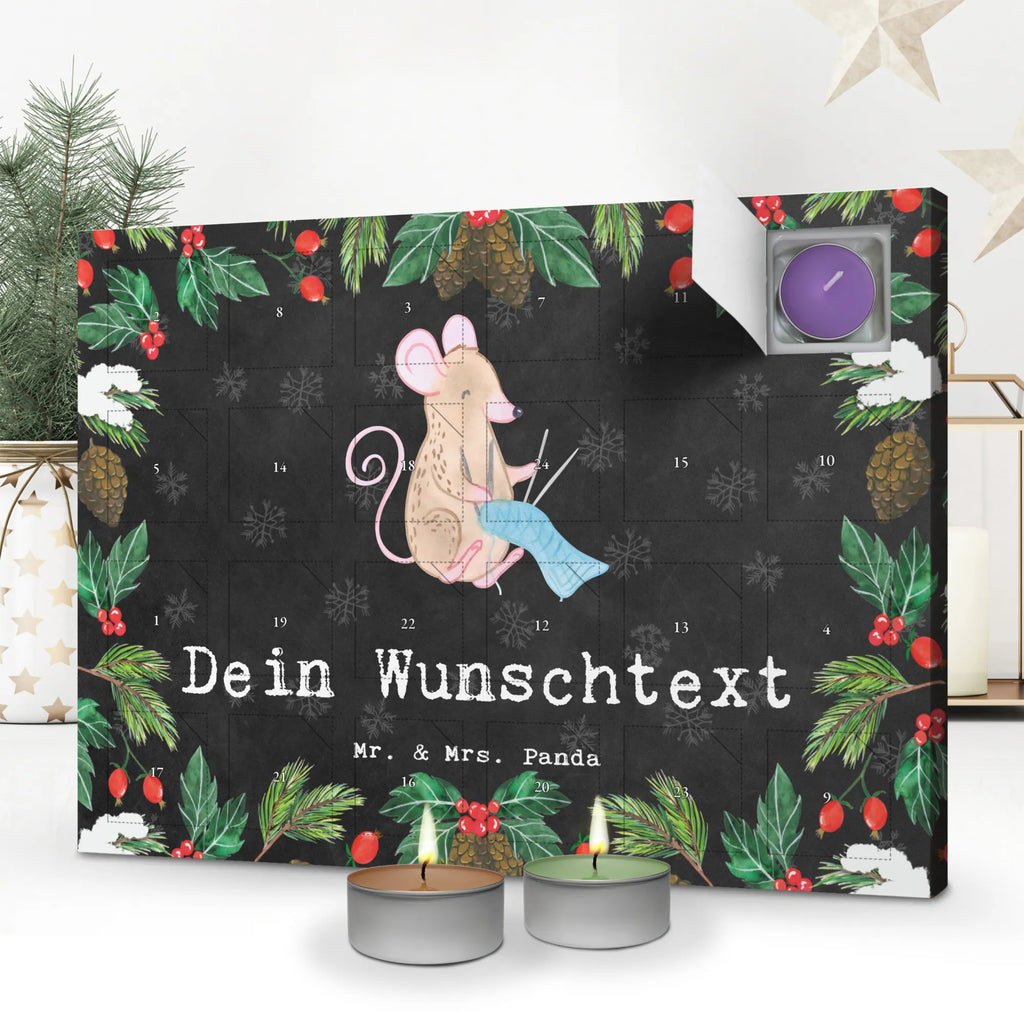 Personalisierter Duftkerzen Adventskalender Maus Stricken Personalisierter Duftkerzen Adventskalender, Geschenk, Schenken, Sport, Sportart, Hobby, Danke, Dankeschön, Auszeichnung, Gewinn, Sportler, Stricken, DIY