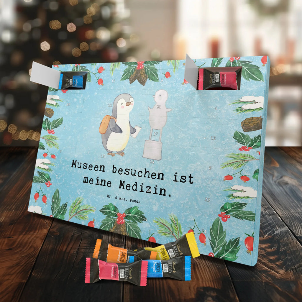 Chocolate advent calendar penguin to visit a museum giving, Gift, thank you, award, profit, athlete, museums, Visit museum