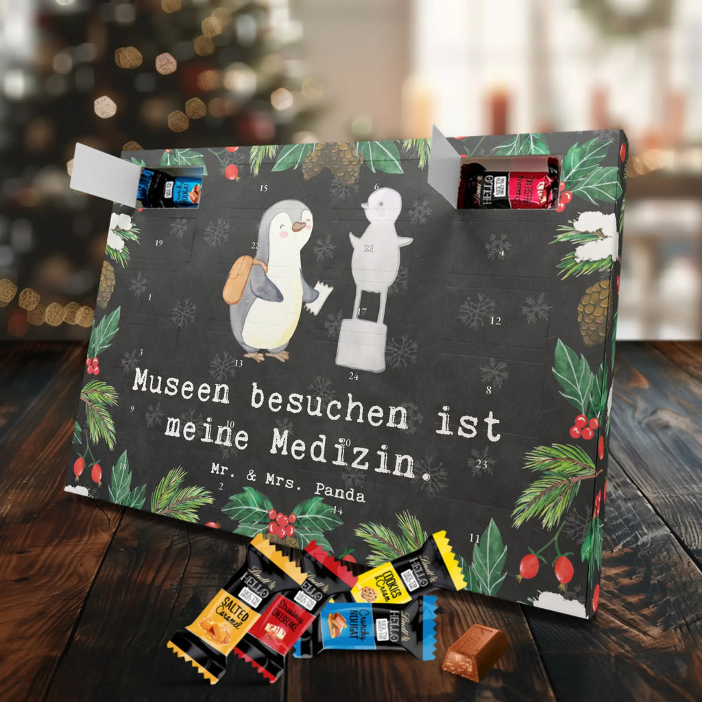 Chocolate advent calendar penguin to visit a museum giving, Gift, thank you, award, profit, athlete, museums, Visit museum