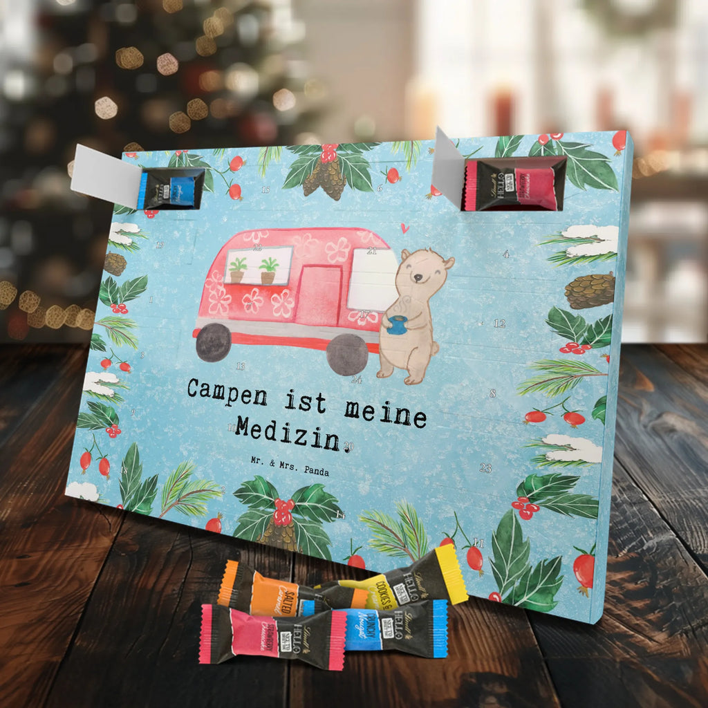 Chocolate advent calendar bear camper giving, Gift, thank you, award, profit, athlete, RV, Campground, Road Trip, Vacation