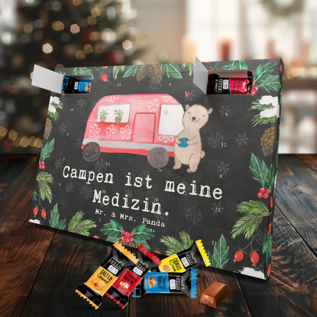 Chocolate advent calendar bear camper giving, Gift, thank you, award, profit, athlete, RV, Campground, Road Trip, Vacation