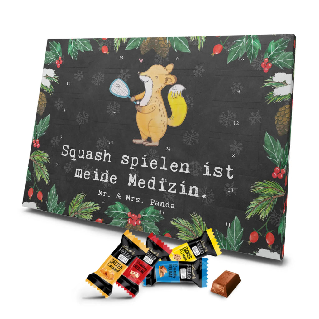 Chocolate advent calendar Fox playing squash giving, Gift, thank you, award, profit, athlete, Playing squash, squash hall, ball sports