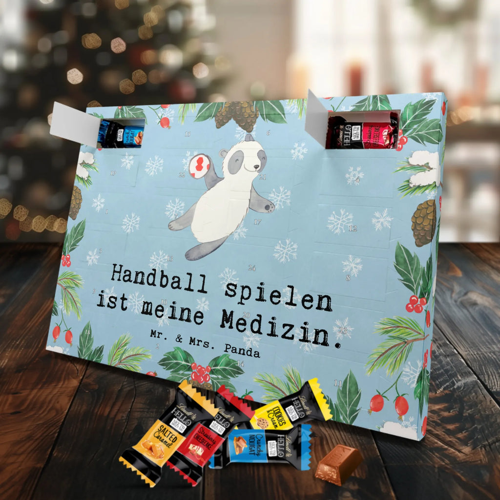 Schoko Adventskalender Panda Handball spielen