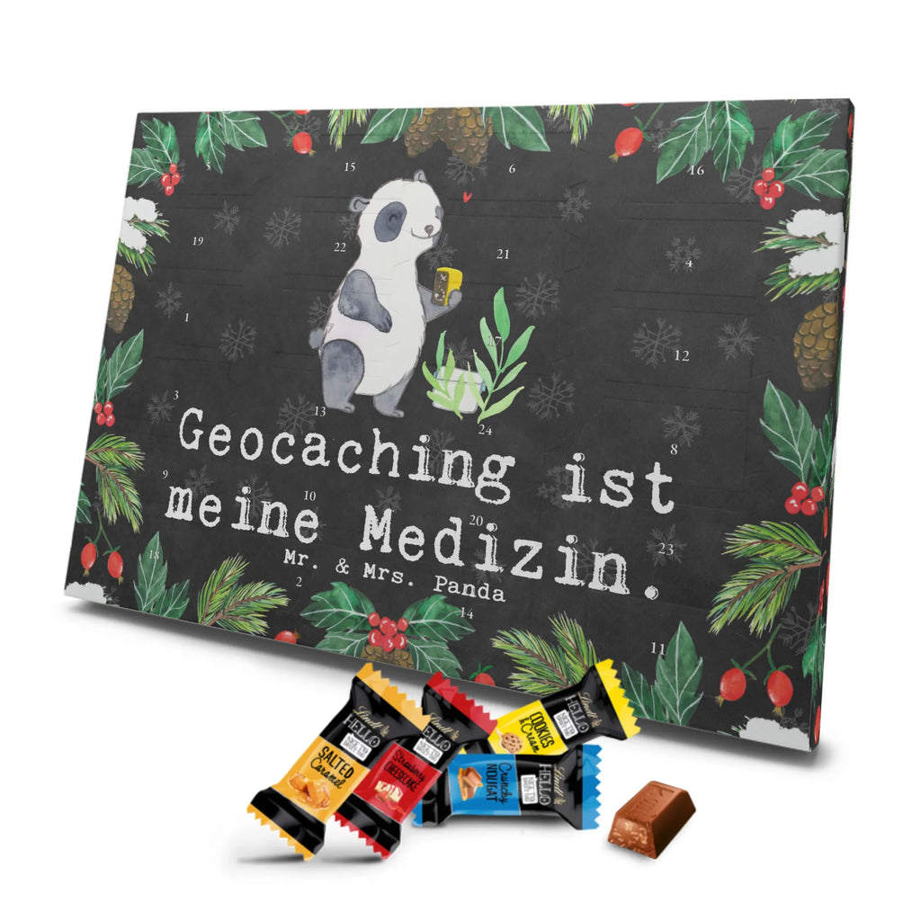Chocolate advent calendar panda geocaching giving, Gift, thank you, award, profit, athlete, treasure hunts, open caching, GPS scavenger hunts