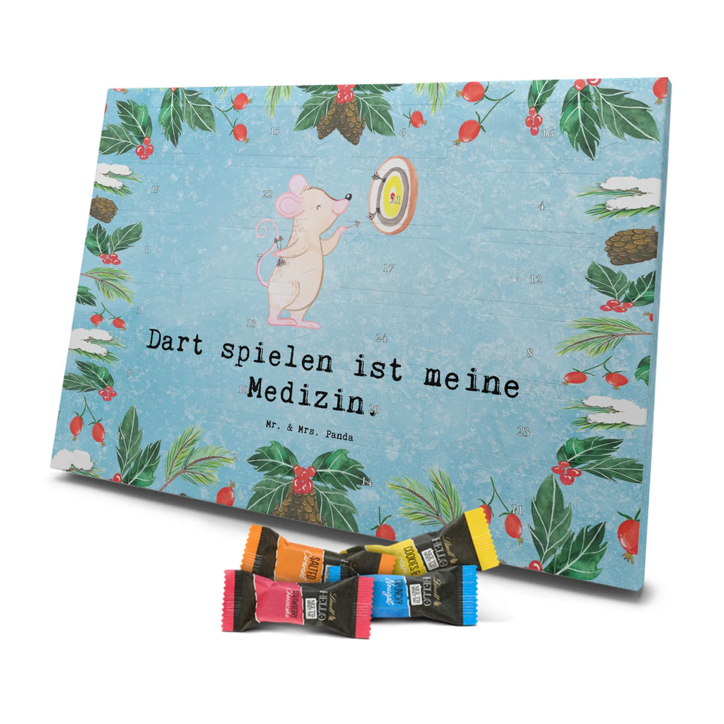 Chocolate advent calendar Mouse play darts giving, Gift, thank you, award, profit, athlete, Play darts, darts tournament