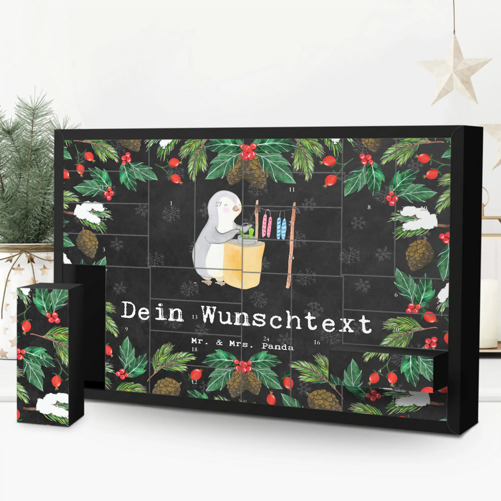 Personalisierter Befüllbarer Adventskalender Pinguin Kerzenziehen Adventskalender Zum Selbst Befüllen, Befüllbarer Adventskalender, Geschenk, Schenken, Sport, Sportart, Hobby, Danke, Dankeschön, Auszeichnung, Gewinn, Sportler, Deko Basteln, Kerzenziehen, Kerzen Ziehen. DIY