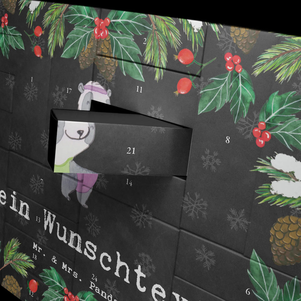 Personalisierter Befüllbarer Adventskalender Panda Aerobic Befüllbarer Adventskalender, Adventskalender Zum Selbst Befüllen, Geschenk, Schenken, Sport, Sportart, Hobby, Danke, Dankeschön, Auszeichnung, Gewinn, Sportler, Fitnessstudio, Aerobic Fitness, Aerobic