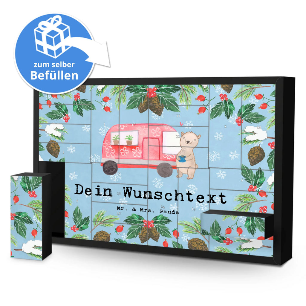 Personalisierter Befüllbarer Adventskalender Bär Camper Adventskalender Zum Selbst Befüllen, Befüllbarer Adventskalender, Geschenk, Schenken, Sport, Sportart, Hobby, Danke, Dankeschön, Auszeichnung, Gewinn, Sportler, Wohnmobil, Campen, Roadtrip, Campingplatz, Urlaub, Camper, Zelten