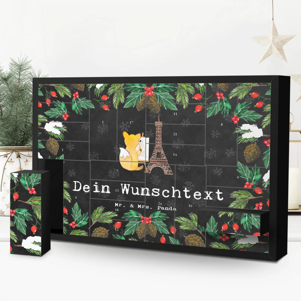 Personalisierter Befüllbarer Adventskalender Fuchs Urban sketching Adventskalender Zum Selbst Befüllen, Befüllbarer Adventskalender, Geschenk, Schenken, Sport, Sportart, Hobby, Danke, Dankeschön, Auszeichnung, Gewinn, Sportler, Zeichenschule, Künstler, Zeichnen, Urban Sketching, Malen