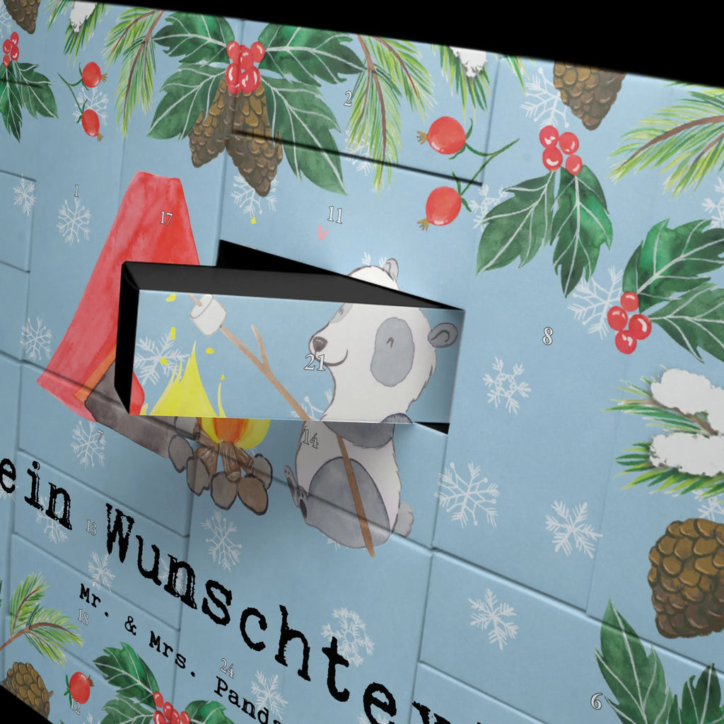 Personalisierter Befüllbarer Adventskalender Panda Campen Befüllbarer Adventskalender, Adventskalender Zum Selbst Befüllen, Geschenk, Schenken, Sport, Sportart, Hobby, Danke, Dankeschön, Auszeichnung, Gewinn, Sportler, Campingplatz, Zelten, Campen, Camping, Campen gehen
