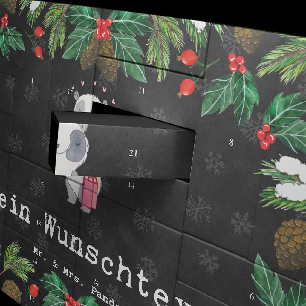 Personalisierter Befüllbarer Adventskalender Panda Shopping Adventskalender Zum Selbst Befüllen, Befüllbarer Adventskalender, Geschenk, Schenken, Sport, Sportart, Hobby, Danke, Dankeschön, Auszeichnung, Gewinn, Sportler, Shopping, Einkaufen, Shoppen