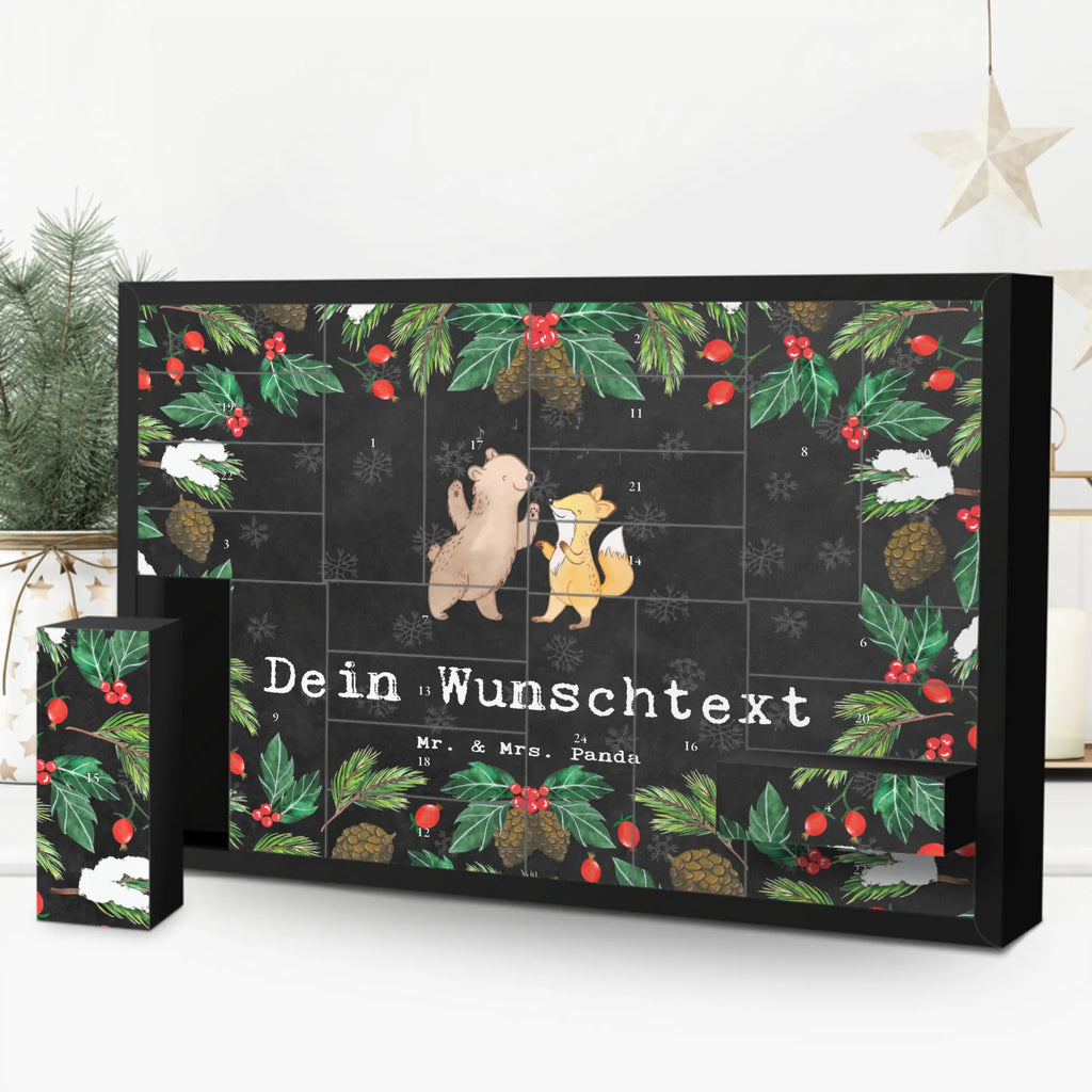 Personalisierter Befüllbarer Adventskalender Bär & Fuchs Disco Befüllbarer Adventskalender, Adventskalender Zum Selbst Befüllen, Geschenk, Schenken, Sport, Sportart, Hobby, Danke, Dankeschön, Auszeichnung, Gewinn, Sportler, Clubbing, Disco, Feiern, Tanzen, Clubs
