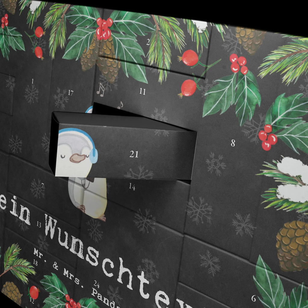 Personalisierter Befüllbarer Adventskalender Pinguin Musik hören Befüllbarer Adventskalender, Adventskalender Zum Selbst Befüllen, Geschenk, Schenken, Sport, Sportart, Hobby, Danke, Dankeschön, Auszeichnung, Gewinn, Sportler, Lieblingssong, Musik hören