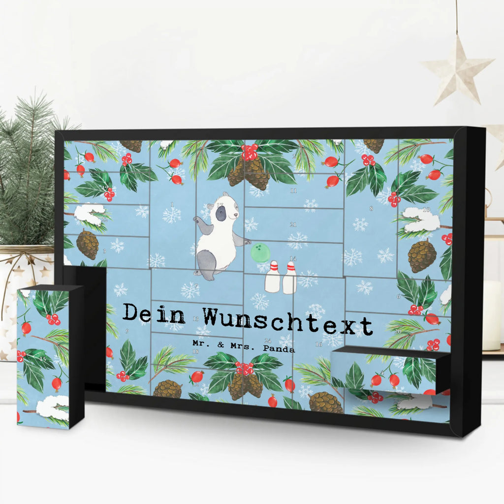 Personalisierter Befüllbarer Adventskalender Panda Bowling Adventskalender Zum Selbst Befüllen, Befüllbarer Adventskalender, Geschenk, Schenken, Sport, Sportart, Hobby, Danke, Dankeschön, Auszeichnung, Gewinn, Sportler, Bowling Center, Bowlen gehen, Bowling