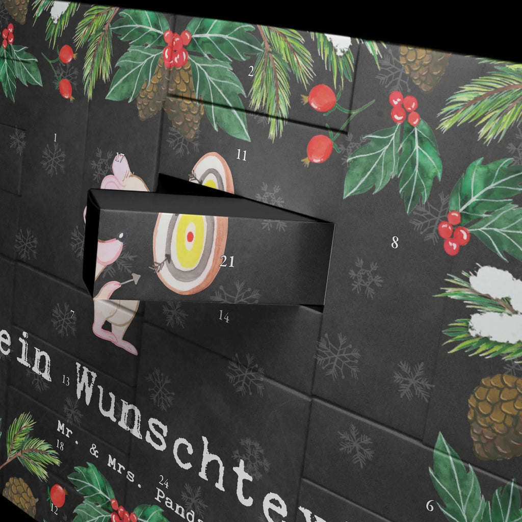 Personalisierter Befüllbarer Adventskalender Maus Dart spielen Adventskalender Zum Selbst Befüllen, Befüllbarer Adventskalender, Geschenk, Schenken, Sport, Sportart, Hobby, Danke, Dankeschön, Auszeichnung, Gewinn, Sportler, Darten, Dart spielen, Darts, Dart Turnier