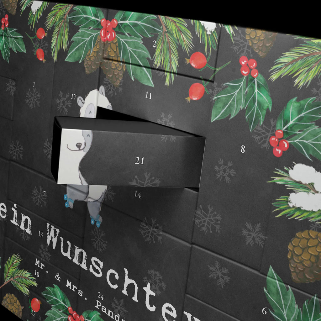  panda roller blading Befüllbarer Adventskalender, Adventskalender Zum Selbst Befüllen, Geschenk, Schenken, Sport, Sportart, Hobby, Danke, Dankeschön, Auszeichnung, Gewinn, Sportler, Inliner fahren, Rollschuh fahren, Inlinern