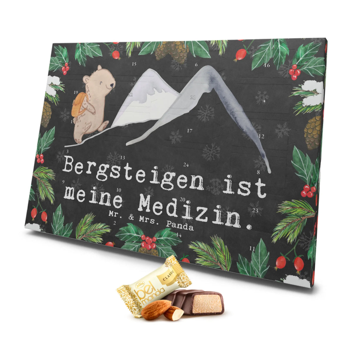 Marzipan Adventskalender Bär Bergsteigen Marzipan Adventskalender, Geschenk, Sport, Sportart, Hobby, Schenken, Danke, Dankeschön, Auszeichnung, Gewinn, Sportler, Alpinismus, Bergsport, wandern, Bergsteigen, Trekking, Alpinwandern
