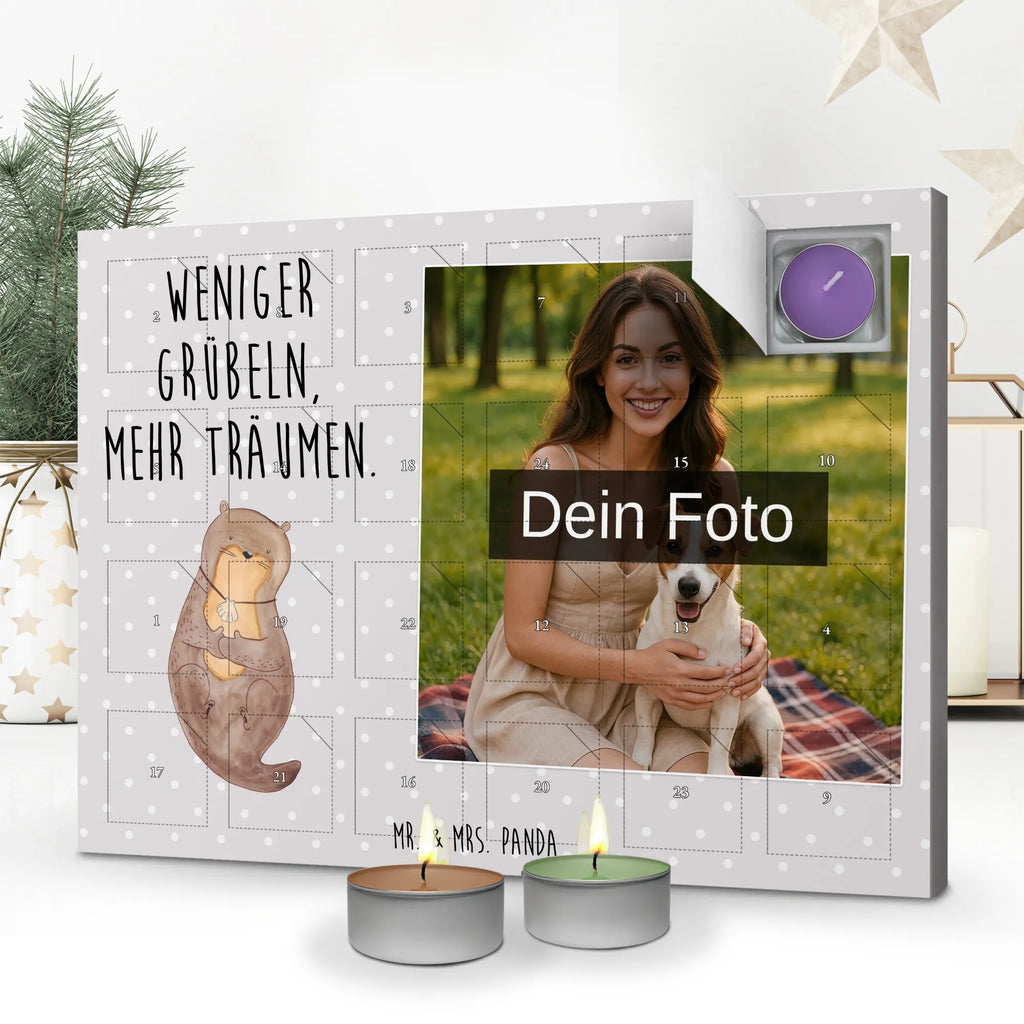 Personalisierter Duftkerzen Foto Adventskalender Otter Muschel Personalisierter Duftkerzen Foto Adventskalender, Otter, Fischotter, Seeotter, Büro, Motivation, Otterliebe, träumen, grübeln, Tagträumen