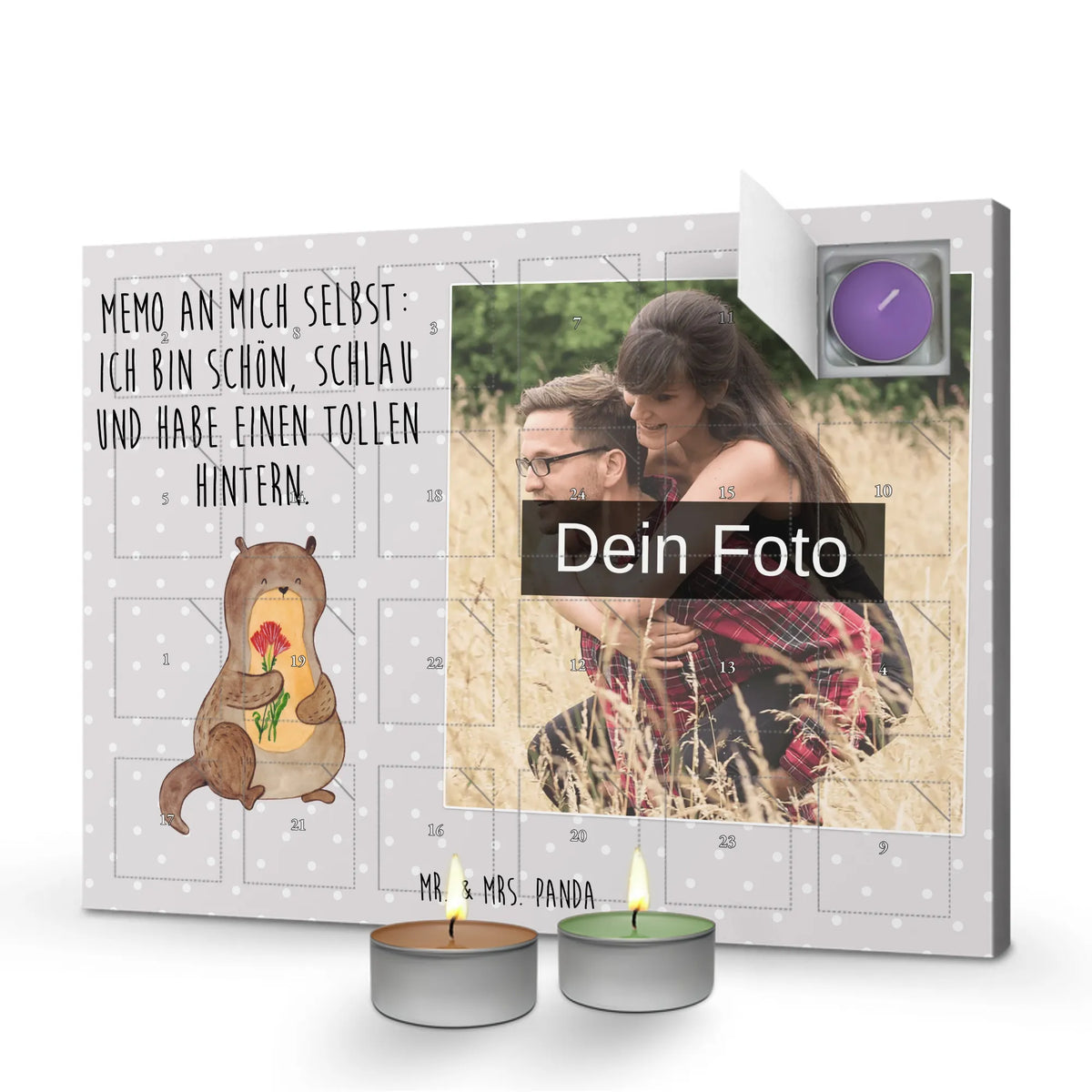  wydra bukiet kwiatów Personalisierter Duftkerzen Foto Adventskalender, Seeotter, Otter, Fischotter, Otter Seeotter See Otter