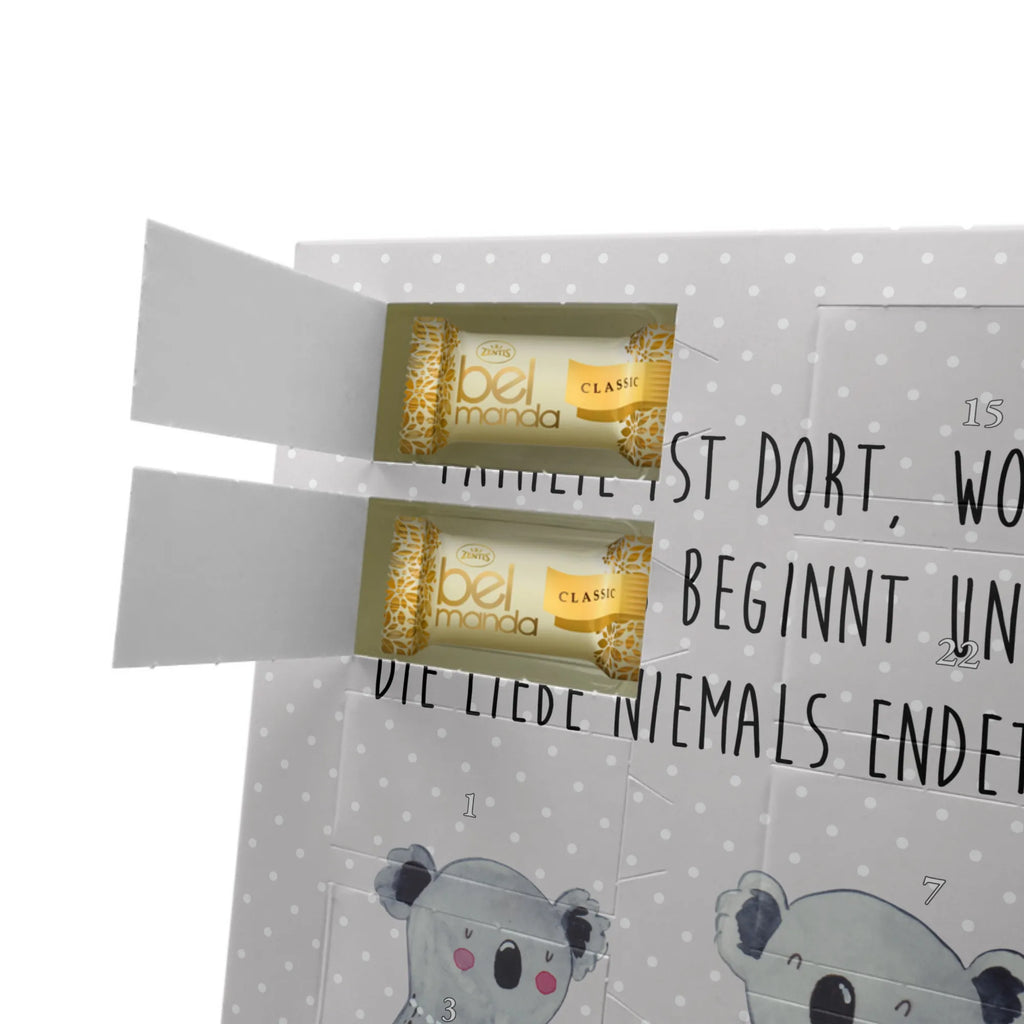 Personalisierter Marzipan Foto Adventskalender Koala Familie Personalisierter Marzipan Foto Adventskalender, Familie, Vatertag, Muttertag, Bruder, Schwester, Mama, Papa, Oma, Opa, Kinder, Familienleben, Koala, Family, Geschwister, Koalas