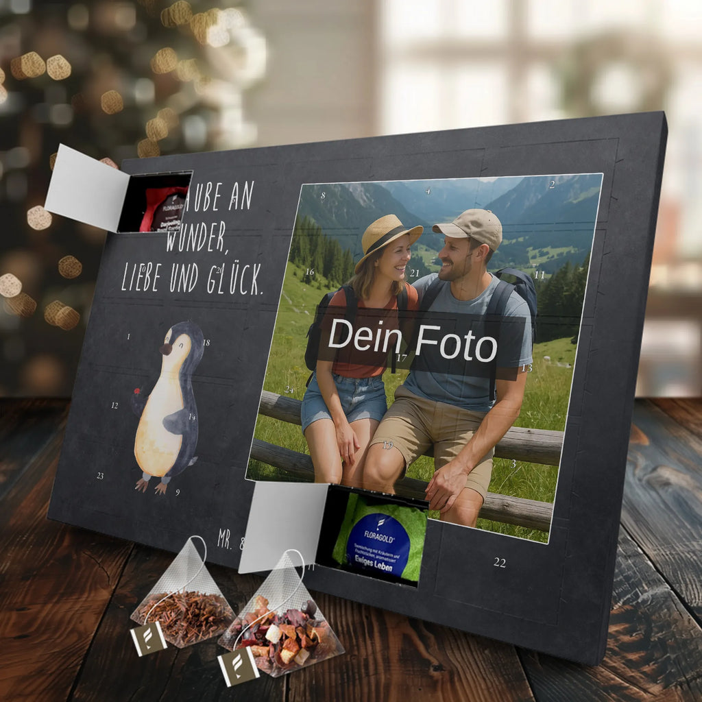 Personalisierter Tee Foto Adventskalender Pinguin Marienkäfer Personalisierter Tee Foto Adventskalender, Pinguin, Lebensfreude, Marienkäfer, Glück, Liebe, Freude, Pinguine, Wunder