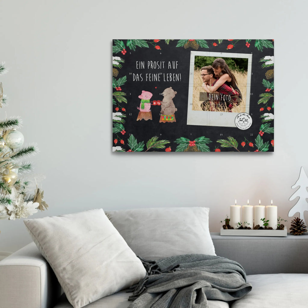 Personalisierter Tee Foto Adventskalender Glühschwein Sause Personalisierter Tee Foto Adventskalender, Weihnachten, Winter, Weihnachtsdeko, Nikolaus, Advent, Heiligabend, Wintermotiv, Schwein, Weihnachtszeit, Bär, Alles Gute, Prost