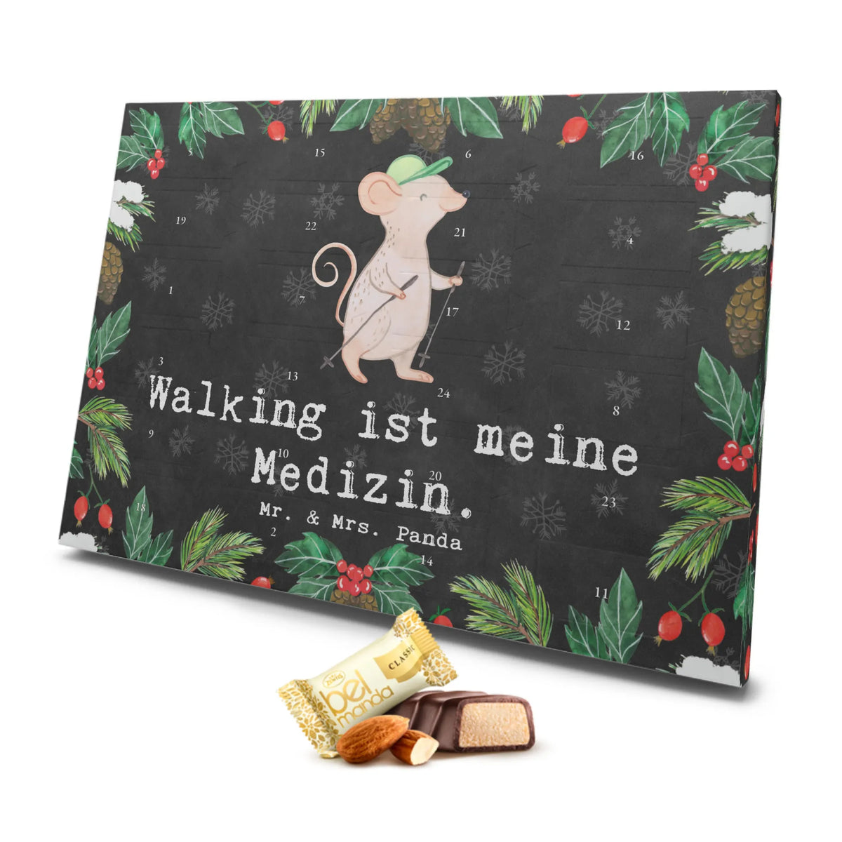 Marzipan Adventskalender Maus Walking Marzipan Adventskalender, Geschenk, Sport, Sportart, Hobby, Schenken, Danke, Dankeschön, Auszeichnung, Gewinn, Sportler, Walking, Spazieren gehen, schnelles Gehen, Walken