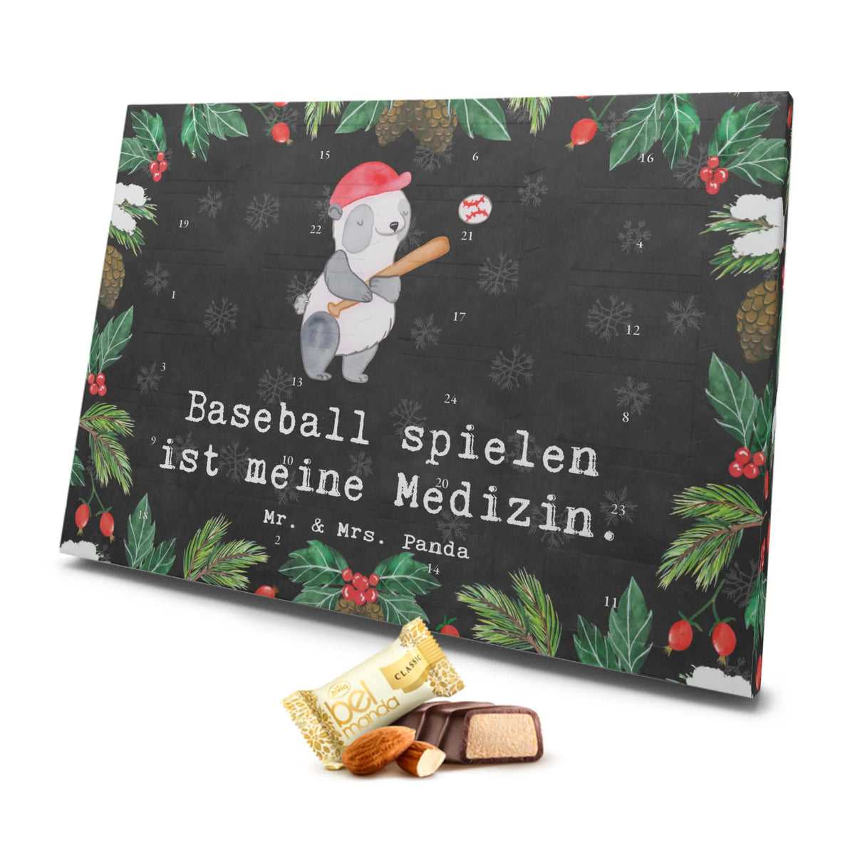 Marzipan Adventskalender Panda Baseball spielen Marzipan Adventskalender, Geschenk, Sport, Sportart, Hobby, Schenken, Danke, Dankeschön, Auszeichnung, Gewinn, Sportler, Baseball Match, Ballsport, Baseballplatz, Baseball spielen, Baseball Spielen, Baseballverein