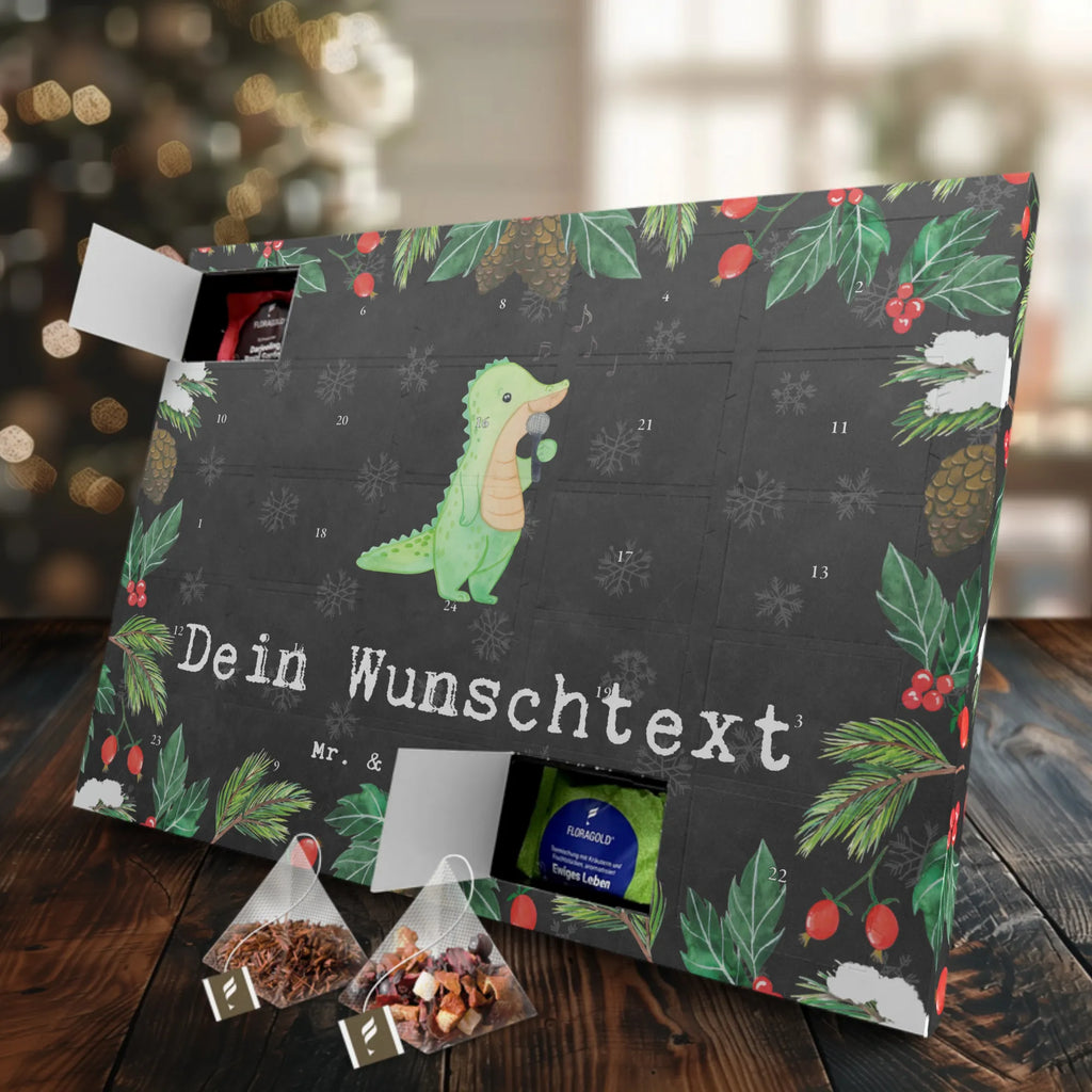  crocodile To sing Personalisierter Tee Adventskalender, Geschenk, Schenken, Sport, Sportart, Hobby, Danke, Dankeschön, Auszeichnung, Gewinn, Sportler, Singen, Band, Hobbysänger, Live Auftritt, Gesang