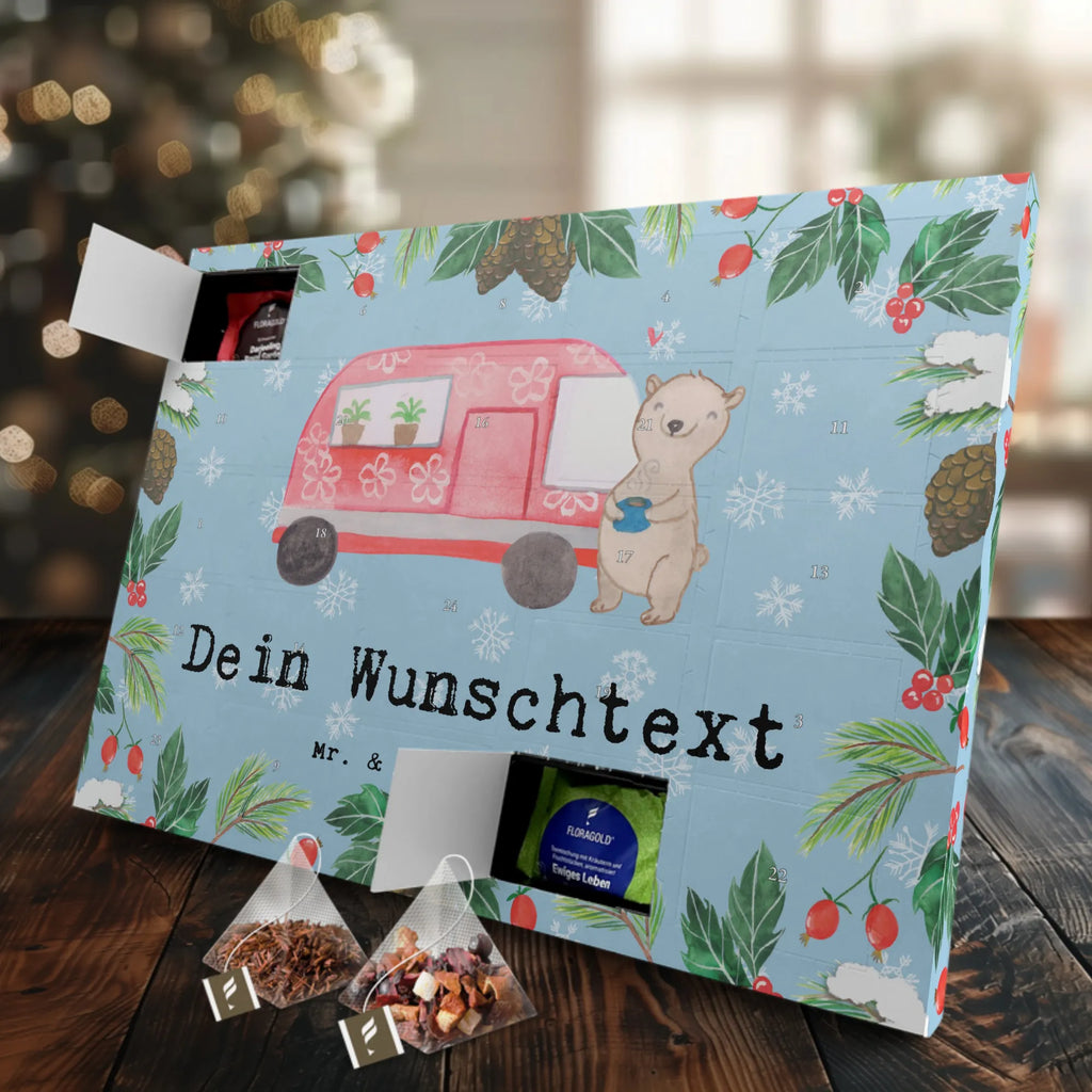  niedźwiedź kamper Personalisierter Tee Adventskalender, Geschenk, Schenken, Sport, Sportart, Hobby, Danke, Dankeschön, Auszeichnung, Gewinn, Sportler, Camper, Wohnmobil, Urlaub, Campen, Roadtrip, Campingplatz, Zelten