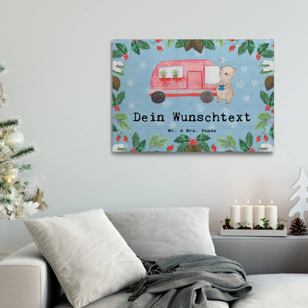  niedźwiedź kamper Personalisierter Tee Adventskalender, Geschenk, Schenken, Sport, Sportart, Hobby, Danke, Dankeschön, Auszeichnung, Gewinn, Sportler, Camper, Wohnmobil, Urlaub, Campen, Roadtrip, Campingplatz, Zelten