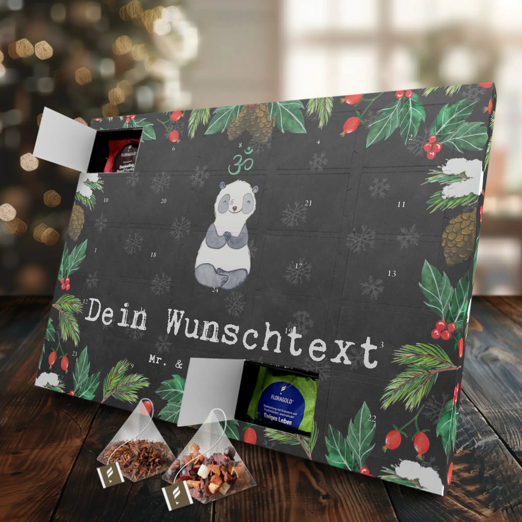  Panda medytować Personalisierter Tee Adventskalender, Geschenk, Schenken, Sport, Sportart, Hobby, Danke, Dankeschön, Auszeichnung, Gewinn, Sportler, Meditieren, Meditationskurs, Meditation