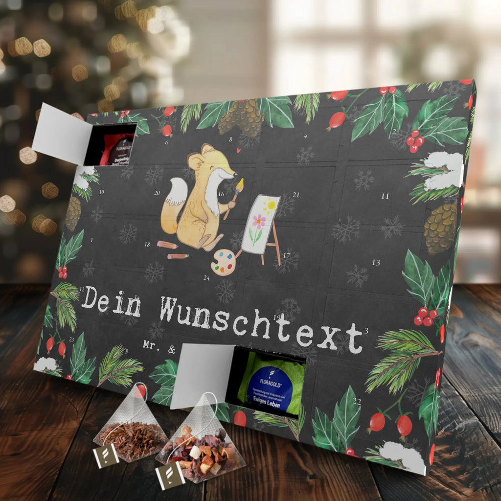  Fox To paint Personalisierter Tee Adventskalender, Geschenk, Schenken, Sport, Sportart, Hobby, Danke, Dankeschön, Auszeichnung, Gewinn, Sportler, Künstler, Künstlerin, Hobbyzeichner, Malen, Zeichnen