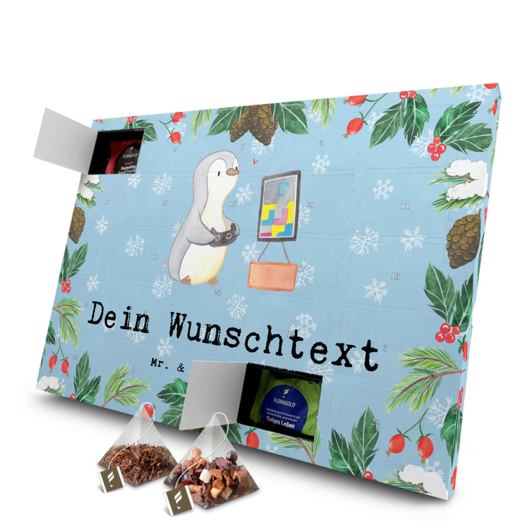 penguin Gamble Personalisierter Tee Adventskalender, Geschenk, Schenken, Sport, Sportart, Hobby, Danke, Dankeschön, Auszeichnung, Gewinn, Sportler, Gaming, Videospiele, Zocken, Videogames