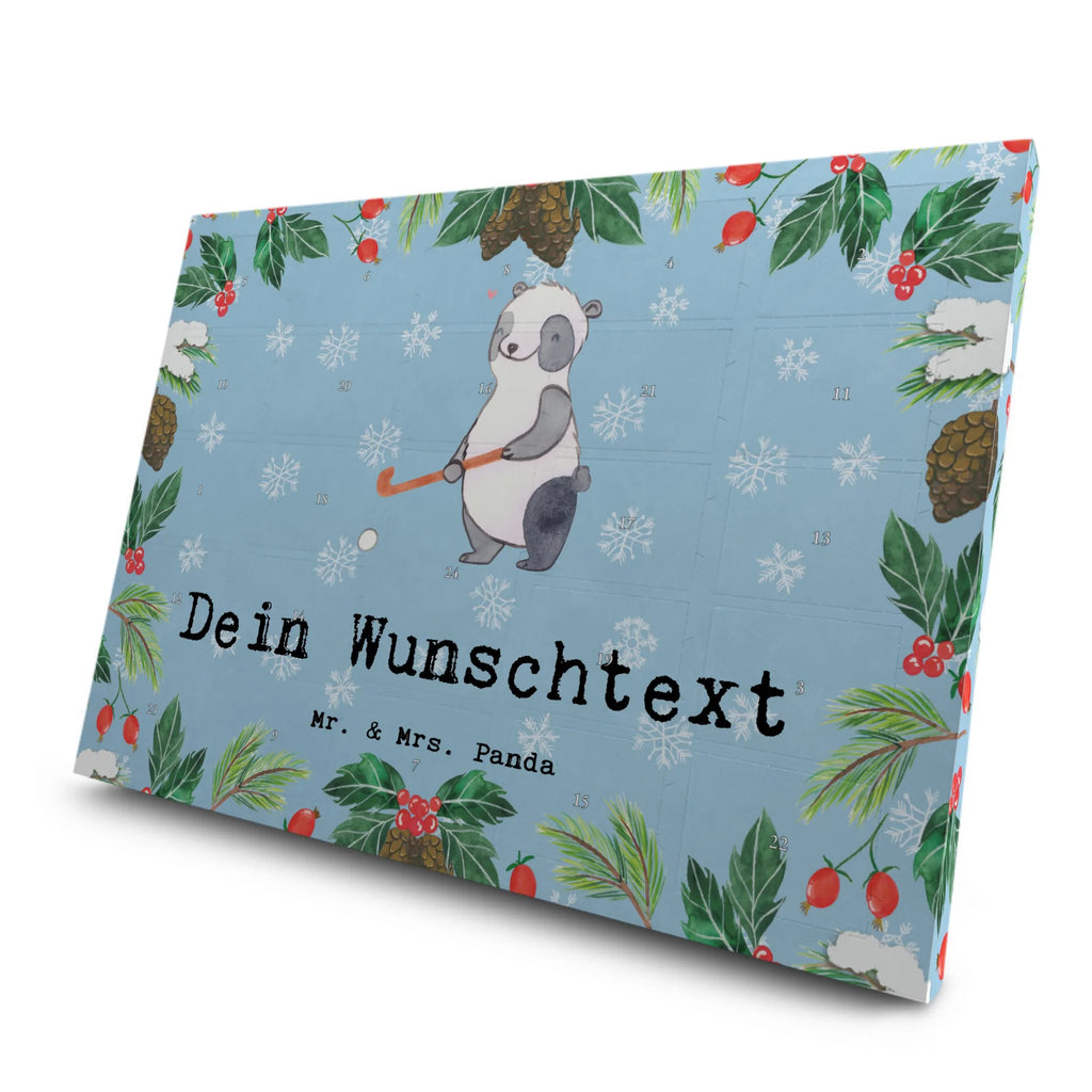  panda play hockey Personalisierter Tee Adventskalender, Geschenk, Schenken, Sport, Sportart, Hobby, Danke, Dankeschön, Auszeichnung, Gewinn, Sportler, Hockeyschläger, Feldhockey, Hockey Verein, Hockey spielen