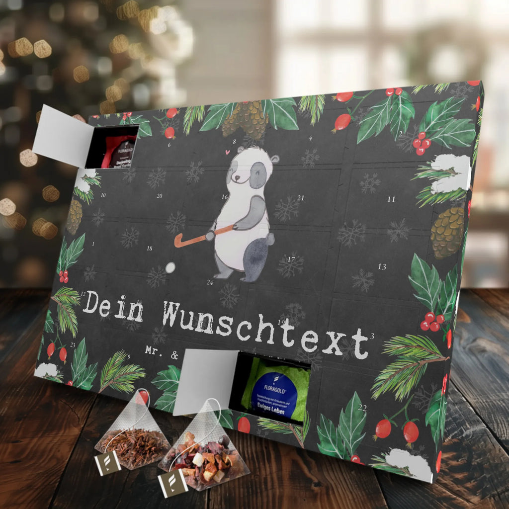  panda play hockey Personalisierter Tee Adventskalender, Geschenk, Schenken, Sport, Sportart, Hobby, Danke, Dankeschön, Auszeichnung, Gewinn, Sportler, Hockeyschläger, Feldhockey, Hockey Verein, Hockey spielen